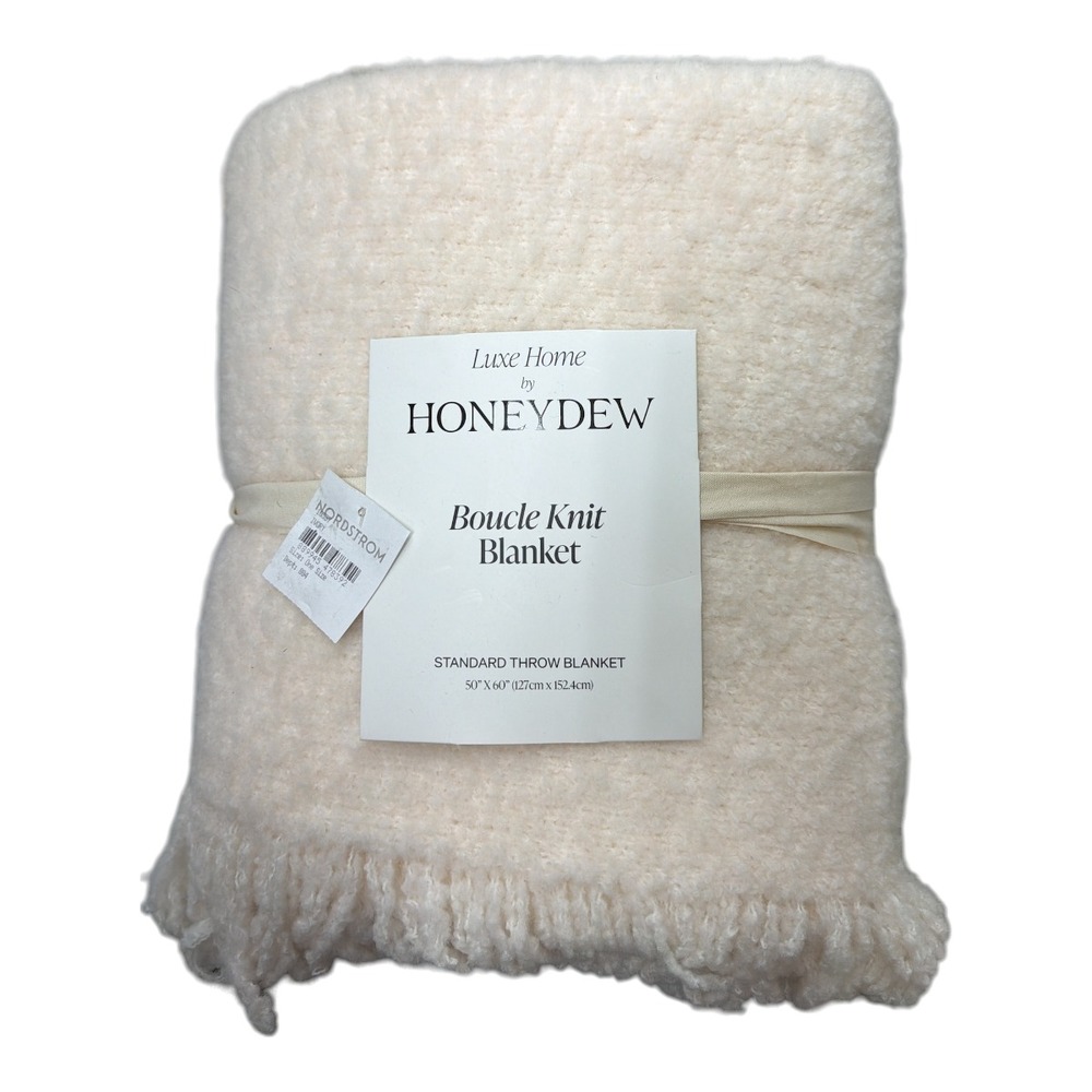 Nordstrom Luxe Home by Honeydew Boucle Knit Blanket 50"x60" New